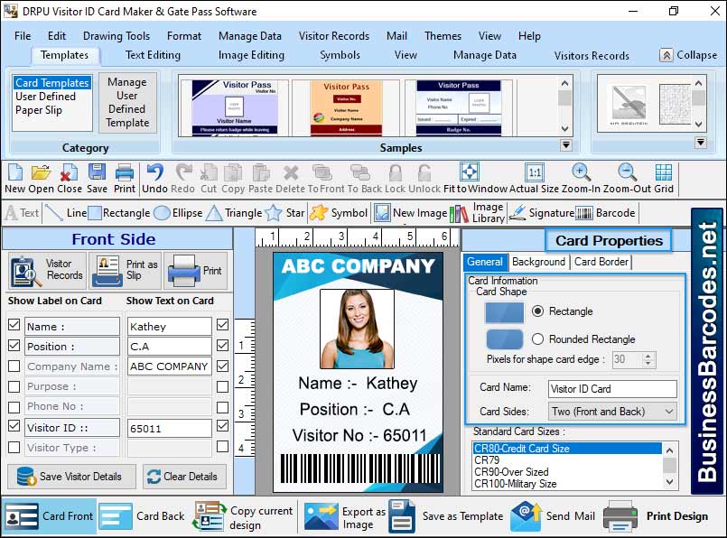 Multiple Designing Gate Pass Software, Gate Pass Scanning Maker Tool, Gate Pass Management Software, Design Visitor ID Cards Software, Barcode Label Creator for Gate Pass, Generate Visiting Gate Pass Application, Windows Visitor Printing Application