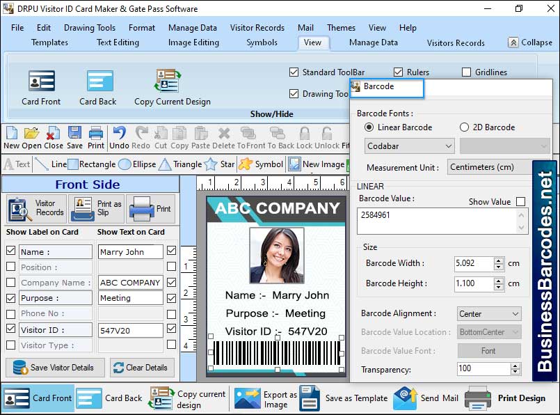 Generating Barcodes for Gate Pass Maker, Printing Gate Pass Cards Application, Generating QR Codes for Gate Pass Maker, Create Barcode Using Gate Pass Design, Online Visiting ID Cards Making Tool, Make Gate Pass Id card, Gate Passes Creation Software