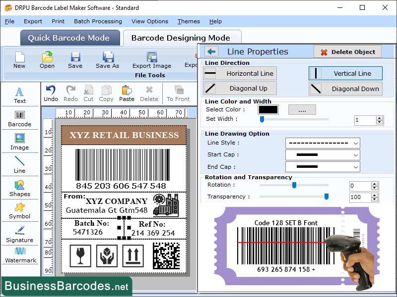 Design Databar Code 128 Barcode, Databar Code 128 for Retail Industry, Linear Barcode for Healthcare Industry, Databar Code 128 Software for Logistics, Encode Shipping Barcode Tools, Tracking for Databar Code 128, Code 128 Barcode for Manufacturing