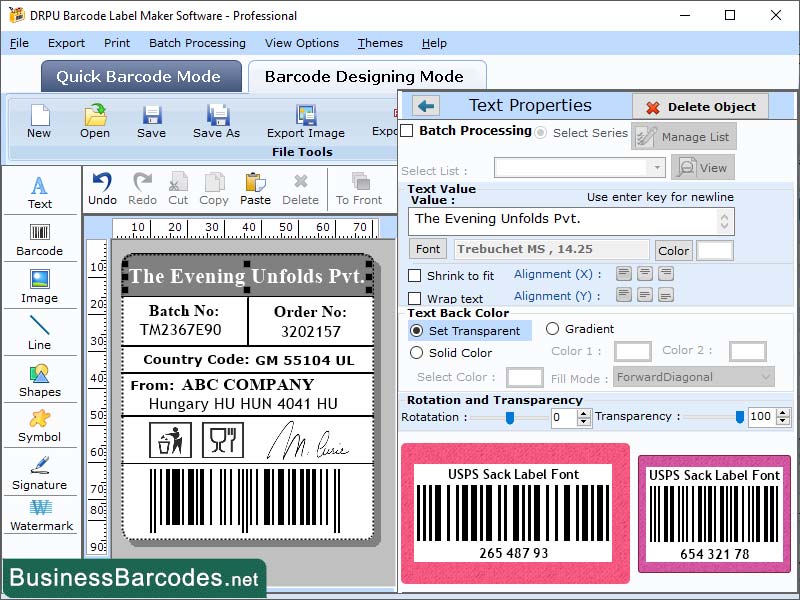 Print USPS Sack Label Barcode Software, USPS Sack Label Barcode Scanner, Code-128 Barcode Maker Application, US Postal Service Barcode Program, USPS Sack Label Track Barcode, USPS Sack Postal Barcode, United State Postal Barcode