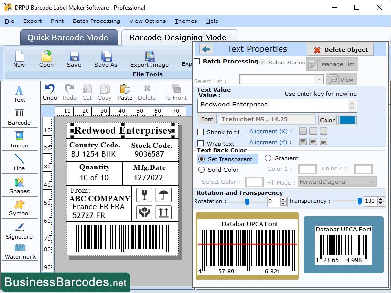 Databar UPCA Barcodes Application, Decoded Databar UPCA Barcode, Scanner for UPCA Barcode, Printing Databar UPCA Barcode, Manufacturing Industry Barcode, Designed Databar UPCA Barcode, UPCA Barcode Label Tool, Tracking Databar UPCA Barcode Software