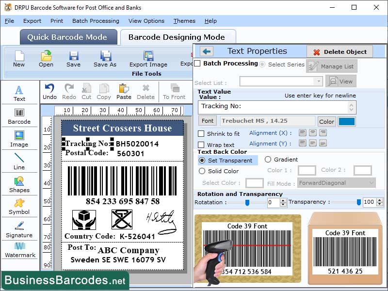 Business Barcode Designing Software, Courier Barcode Printing Tool, Barcode Maker Tool for Post Office, Inventory Management Barcode Creator, Professional Barcode Editing Program, Windows System Barcode Printing, Barcode System Beneficiary Tool