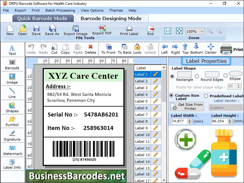 Healthcare Barcode Designing Program, Barcode Maker Software for Medical, Hospital Barcode Printing Program, Online Healthcare Barcode Maker, Free Barcode Creator Software, Business Barcode Generator Software, Advanced Barcode Designing Application