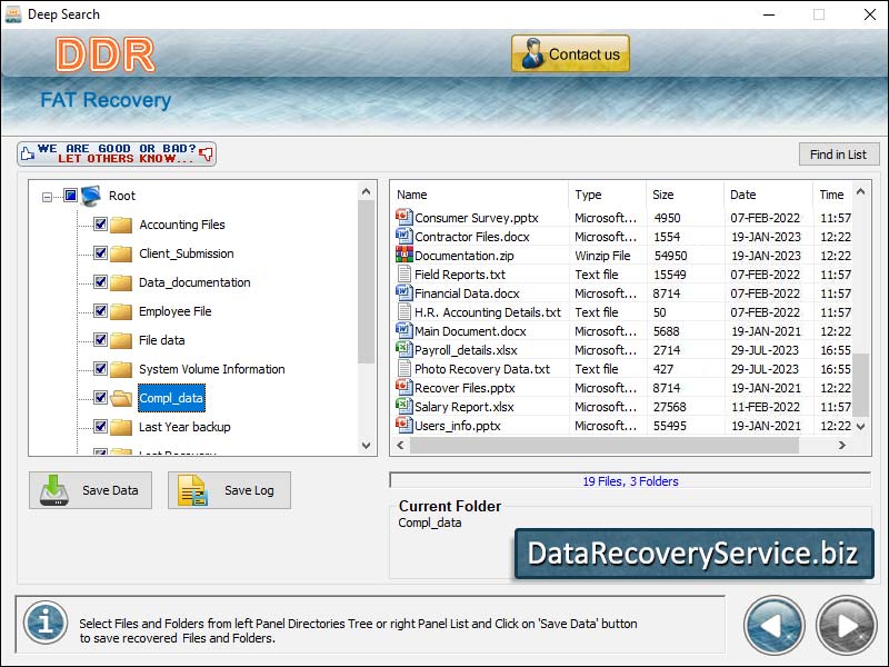 Install FAT data recovery software, regains missing office documents, purchase FAT files salvager too, hard disk drive files retrieval tool, recovers deleted folders, retrieves lost mp3 songs, gets back missing wallpapers, recoups erased video clips