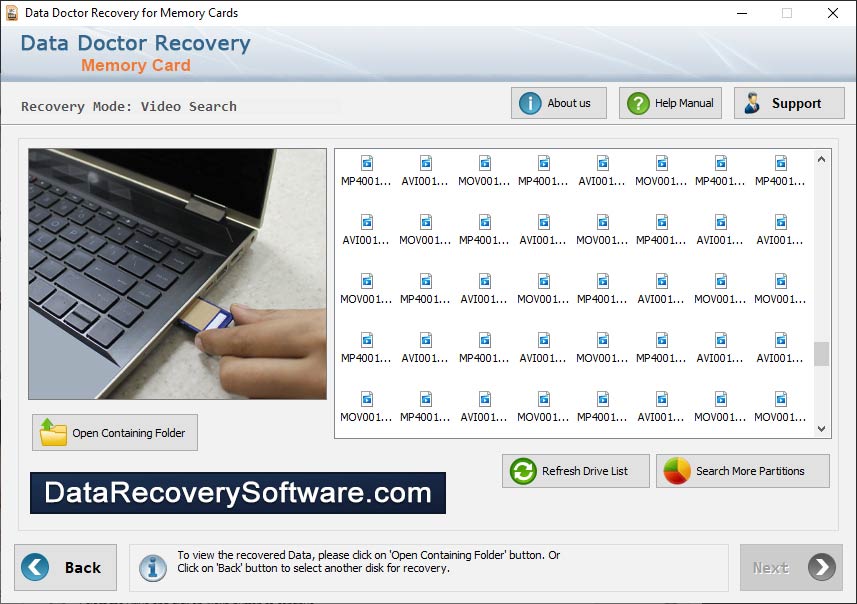 Data rescue application, revive lost text files, revive deleted video clips, restore damaged wallpapers, rescue corrupted text files, recover audio clips, restore erased mp3 files, revive lost snapshots, data restoration tool