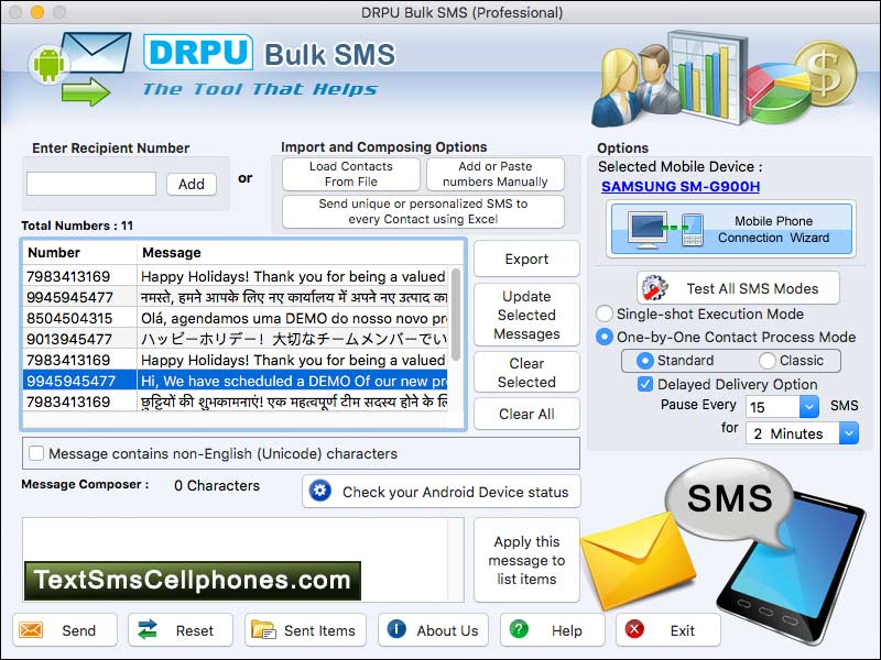 Mac sms sender program, deliver macintosh messages, broadcast bulk mac sms, forward unlimited text sms, deliver unlimited text alerts, send bulk notification, send numerous text reminder, broadcast unlimited text messages