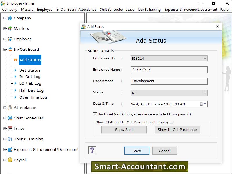 Employee Shift Scheduling Software, employee shift scheduling program, payroll data management tool, employee task management tool, employee planner application, schedule business tasks, maintain employee salary records