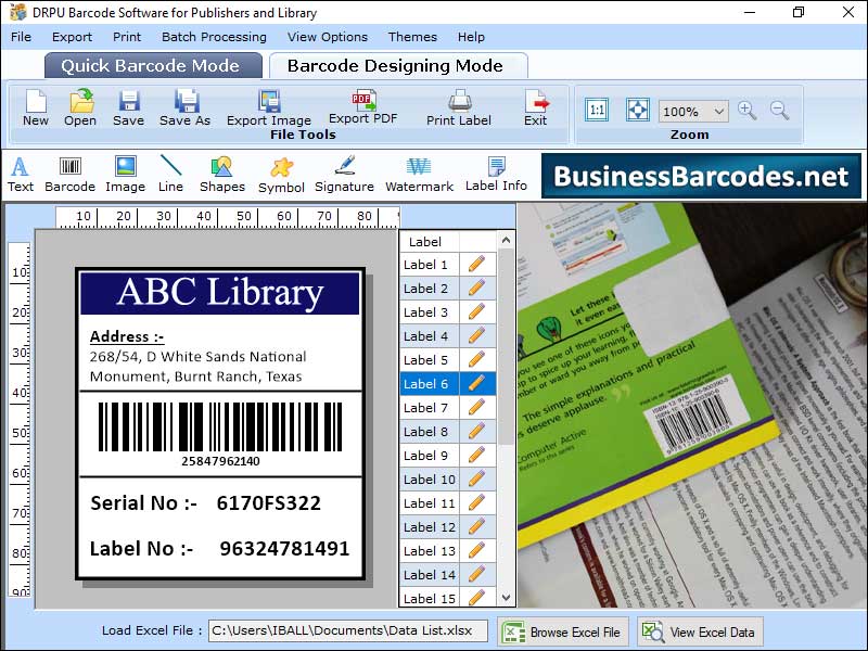 Library, company, barcode, generate, application, create, customize, design, tags, software, produce, multiple, tags, coupons, stickers, create, program, build, colored, size, shapes, ellipse, circular, save, bulk, multiple, computer, PC, print