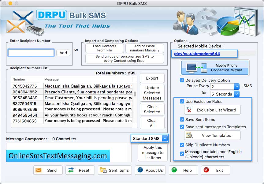 Transmit bulk of send news alerts, send messages from Mac PC, Online Mac bulk SMS software, send unlimited sms, broadcast group messages, Mac bulk message program, deliver bulk sms from PC, broadcast job alerts