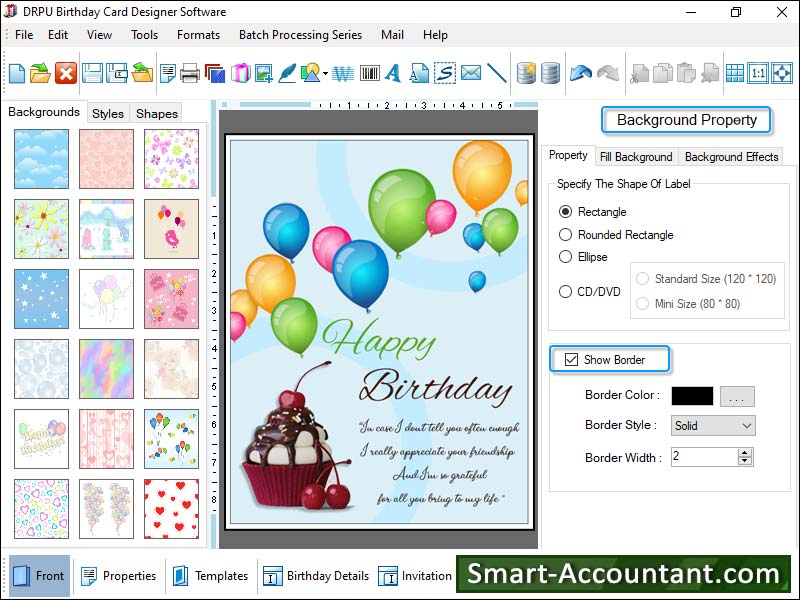 Download, card, maker, software, design, colorful, printable, rectangle, triangle, happy, birthday, picture, create, arc, text, message, template, Windows, graphical, interface, wizard, generate, save, multiple, photos, objects, ellipse
