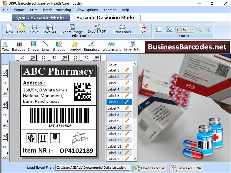 Business, Barcodes, Healthcare, utility, create, linear, 2D, tags, roll, medical, industry, application, design, unlimited, price, security, label, random, constant, sequential, software, generate, coupon, shape, size, color, line, square, rectangle