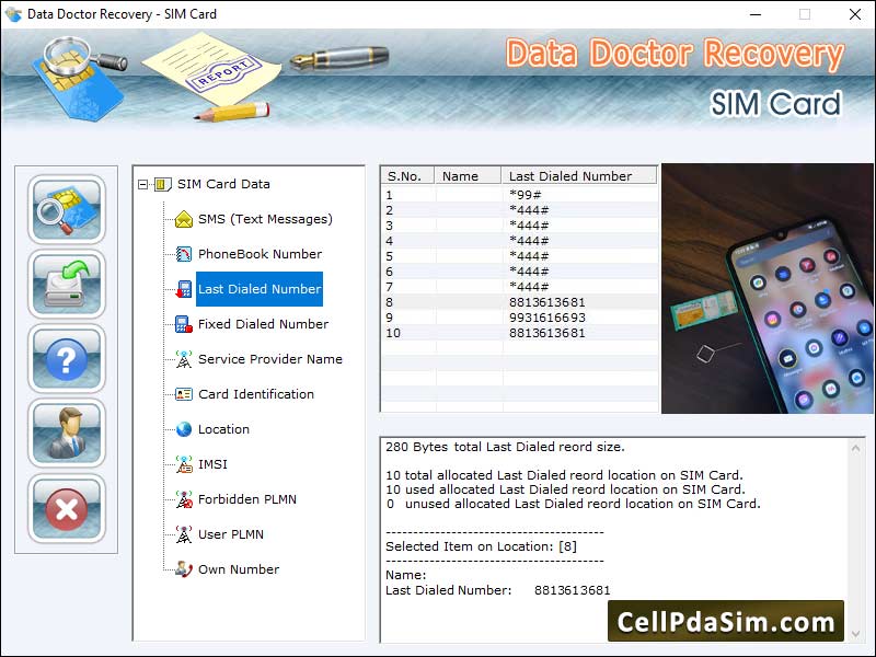 GSM, sim, card, recovery, software, data, restoration, utility, retrieve, misplaced, inaccessible, text, messages, SMS, inbox, outbox, regain, deleted, contact, identification, number, incoming, call, duration, damaged, mobile, phones, Windows