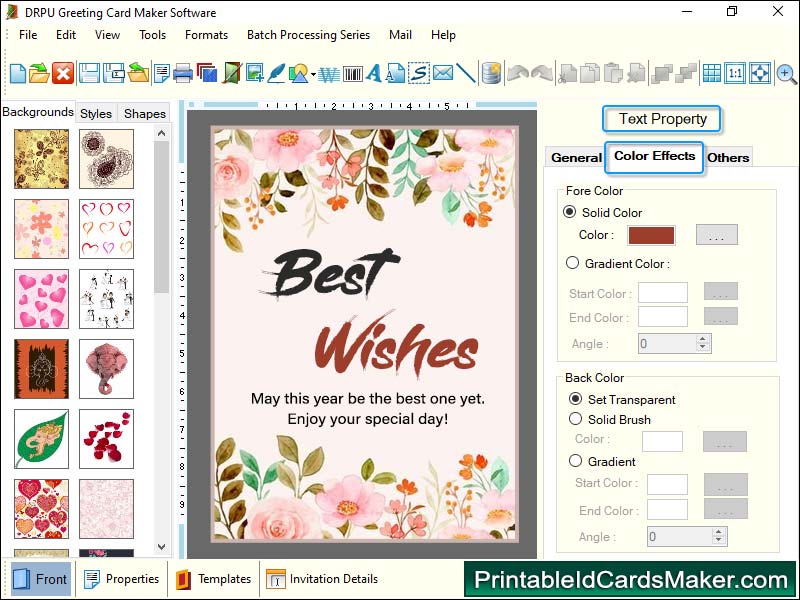 Printable greeting cards maker software, festival card producing application, print stunning anniversary cards, invitation card crafter program, develop attractive thanksgiving cards, valentine day card crafter utility