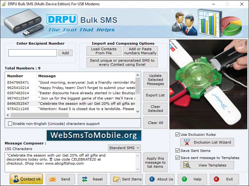 Bulk SMS software, text messaging program, send bulk text messages, deliver business messages, send messages worldwide, business messaging program, utility for sending messages, unicode bulk SMS, messaging software for globe