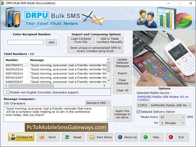 Sms gateway software, sms sender tool, how to send bulk messages, sms mobile marketing tool, bulk messages transmitting software, free mobile sms, free online group sms marketing, sms messaging gateway send bulk message, text messaging service