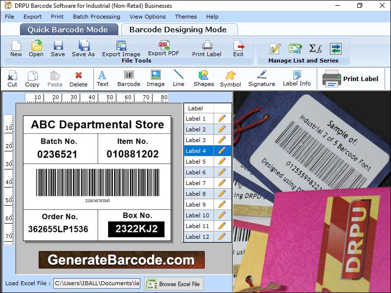 Design industrial barcode tags, warehousing barcode label maker tool, produces tags for warehousing business, warehousing barcode generating utility, makes barcode for warehousing industry, warehousing stickers creator program