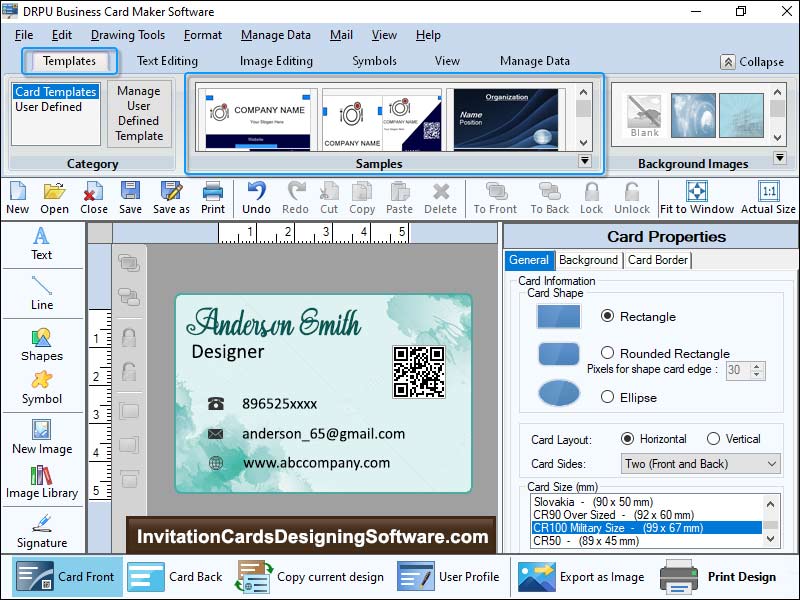 Professional, visiting, card, maker, software, download, tool, design, colorful, business, company, membership, graphics, image, objects, line, pencil, text, color, picture, circle, rounded, rectangle, ellipse, size, support, Windows, OS