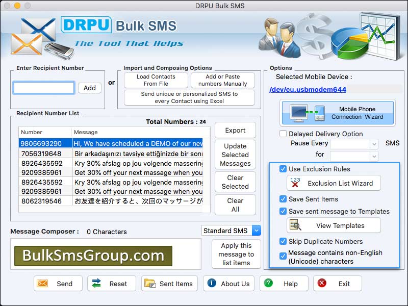 Mac group text messaging software, freeware mac bulk sms program, download bulk sms software for mac, text sms sender software for GSM, mobile marketing program download, free mac bulk sms software for gsm, mac sms gateway application