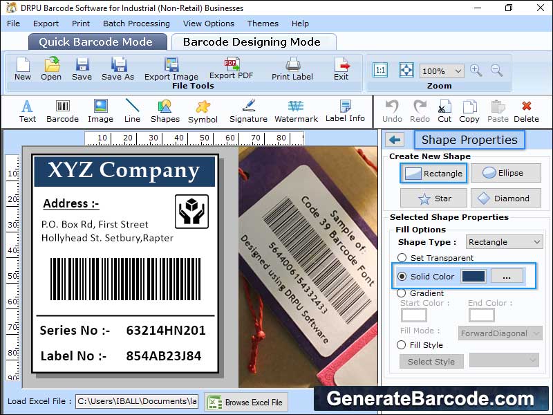 Barcode, creator, application, generate, print, colorful, tags, labels, images, file, format, PNG, GIF, EXIF, manufacturing, warehousing, industries, designing, objects, circle, pencil, picture, rectangle, ellipse, line, star, text, series, list