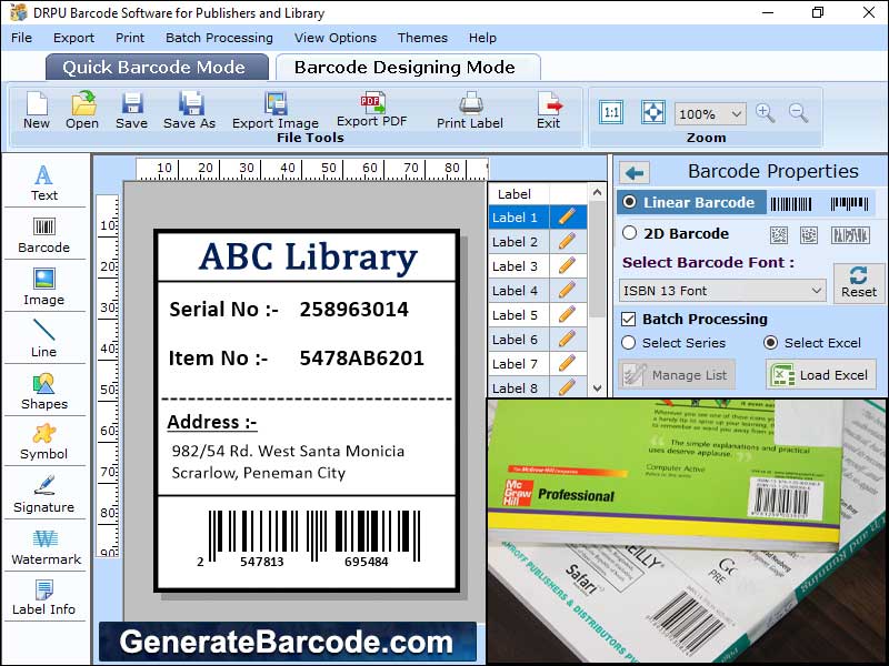 Software, download, maker, barcode, create, sticker, publisher, library, books, Windows, line, pencil, tools, generate, coupon, ellipse, fonts, 2D, bulk, application, print, label, system, header, text, linear, color, utility, graphics, maintenance