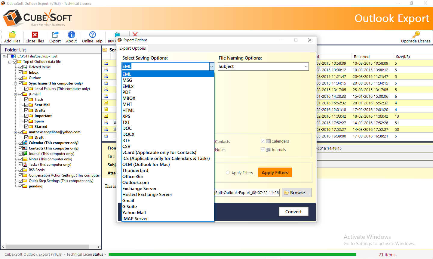 export outlook contacts, outlook export, export outlook emails