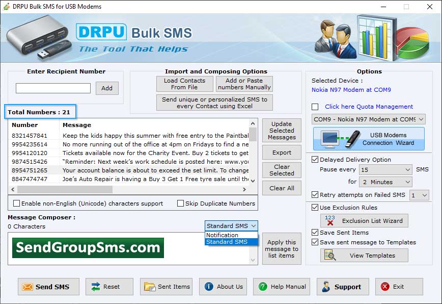 Text messaging application, send bulk sms, deliver unlimited text sms, sms broadcasting utility, global messaging application, send international sms, mobile sms application, send job alert sms, deliver bulk sms, bulk text sms program