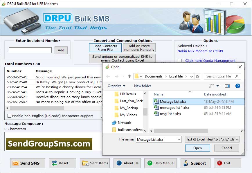 Bulk sms software, send sms from computer, Bulk sms messaging, free text messages, Free bulk sms, group message software, Send group sms, free sms tool, send unlimited messages, bulk SMS Modems, broadcast group sms