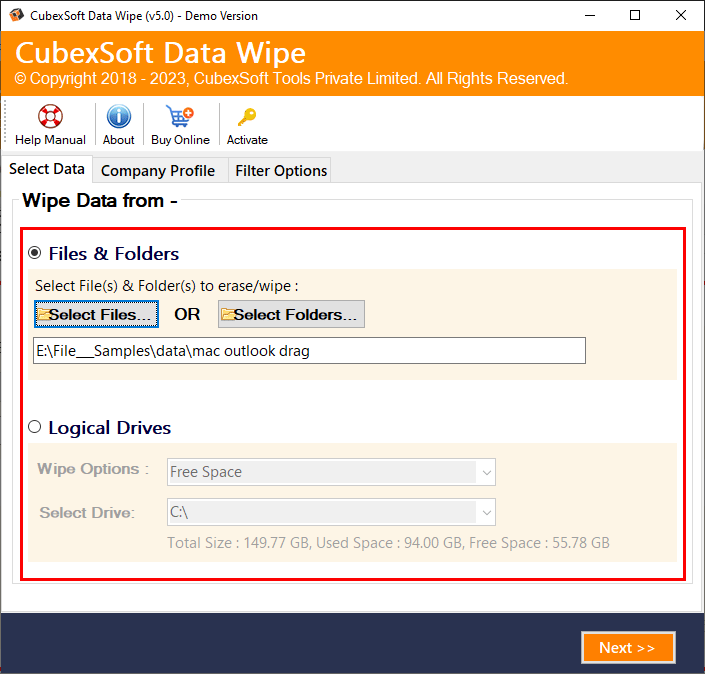  cubexsoft data wipe tool, data wipe software, data eraser tool