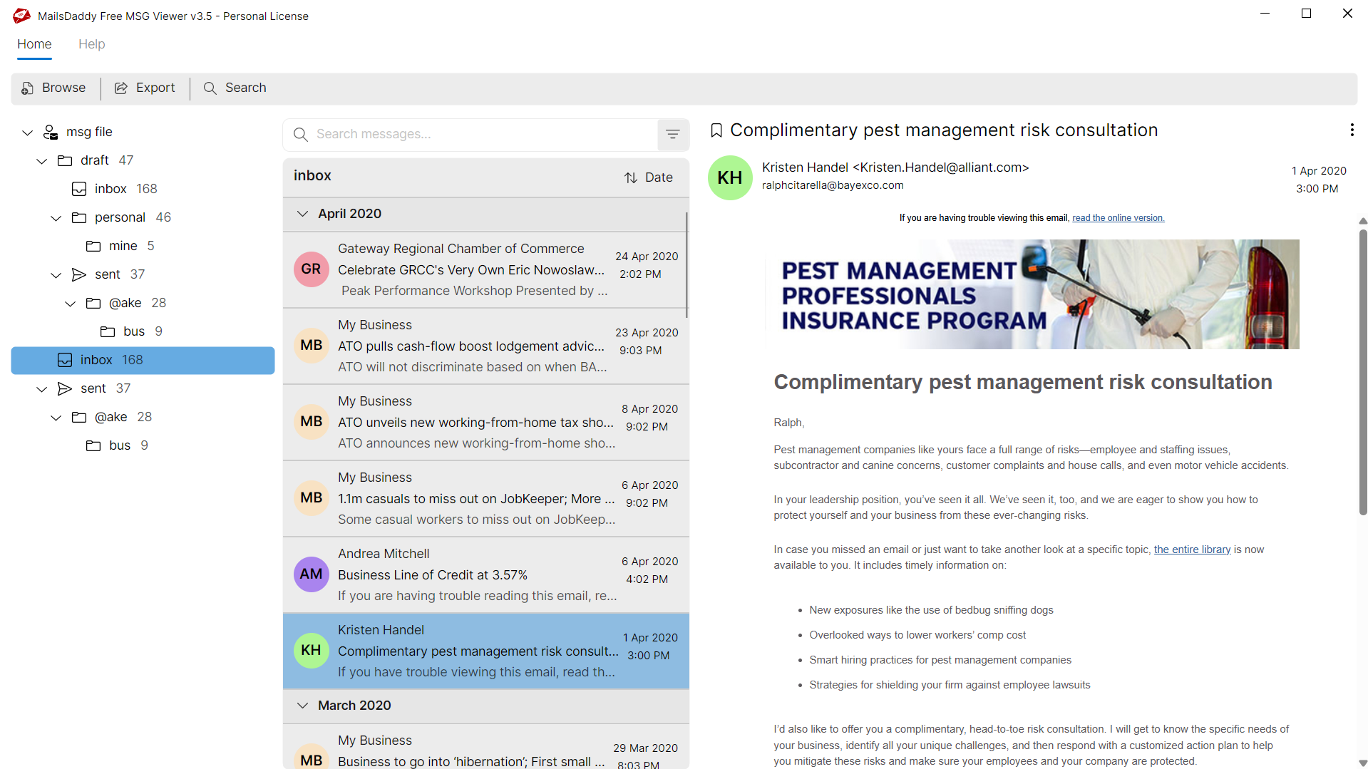 MailsDaddy Free MSG Viewer